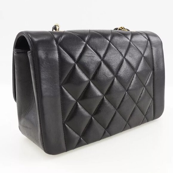 CHANEL ChainShoulder Shoulder Bag COCO Mark Diana Matelasse black/Gold Har... - Picture 9 of 10